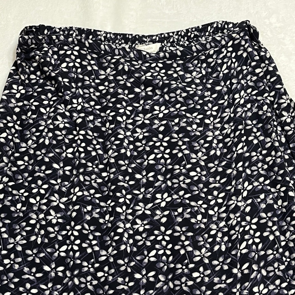 CJ Christopher Banks Size 16W Lightweight Skirt Maxi Navy Blue Lined Back Slit